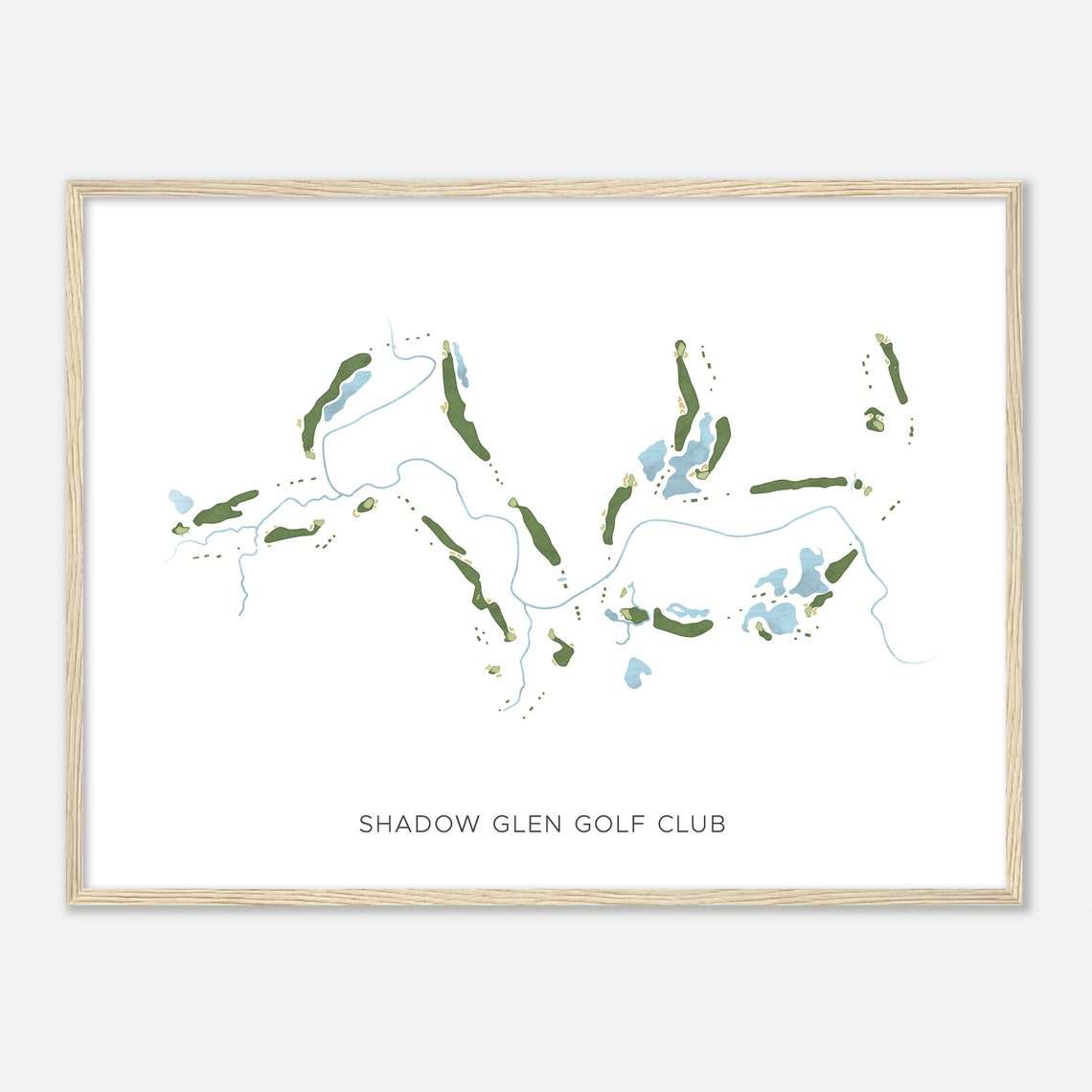 Shadow Glen Golf Club Texas Modern Watercolor Map Art Poster - Image 2