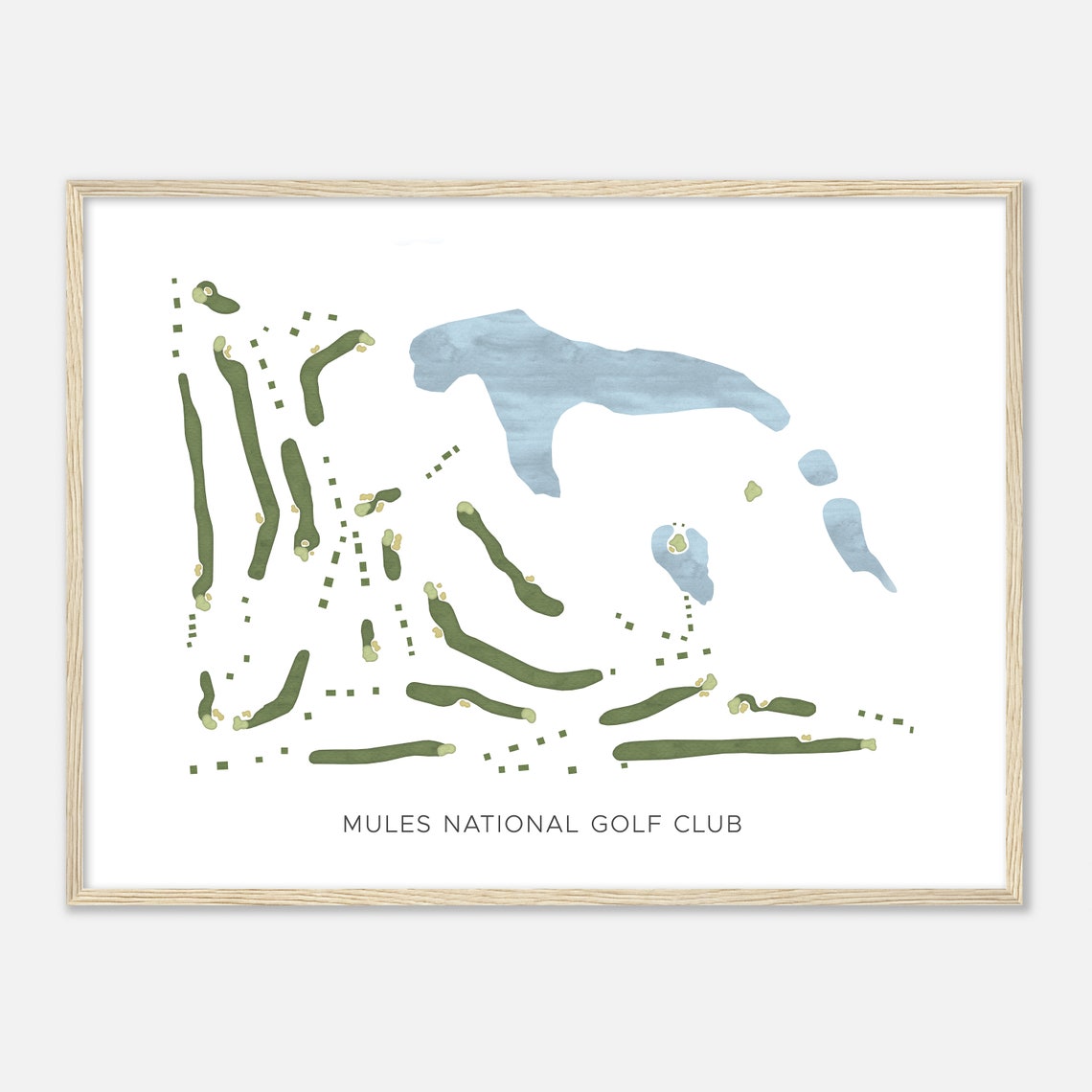 Mules National Golf Club Watercolor Golf Course Map Golfer Gift Poster - Image 2