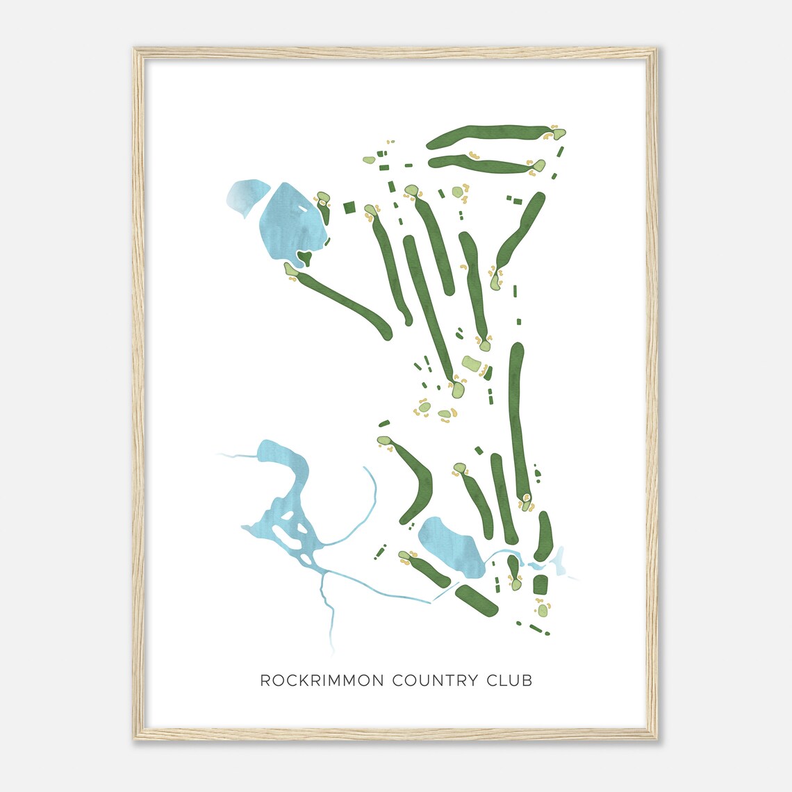 Rockrimmon Country Club Connecticut Modern Watercolor Map Poster - Image 2