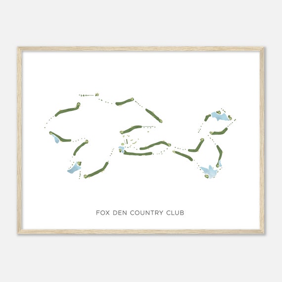 Fox Den Country Club Tennessee Modern Watercolor Map Golfer Gift Golf Wall Art Golf Poster Print Course Layout