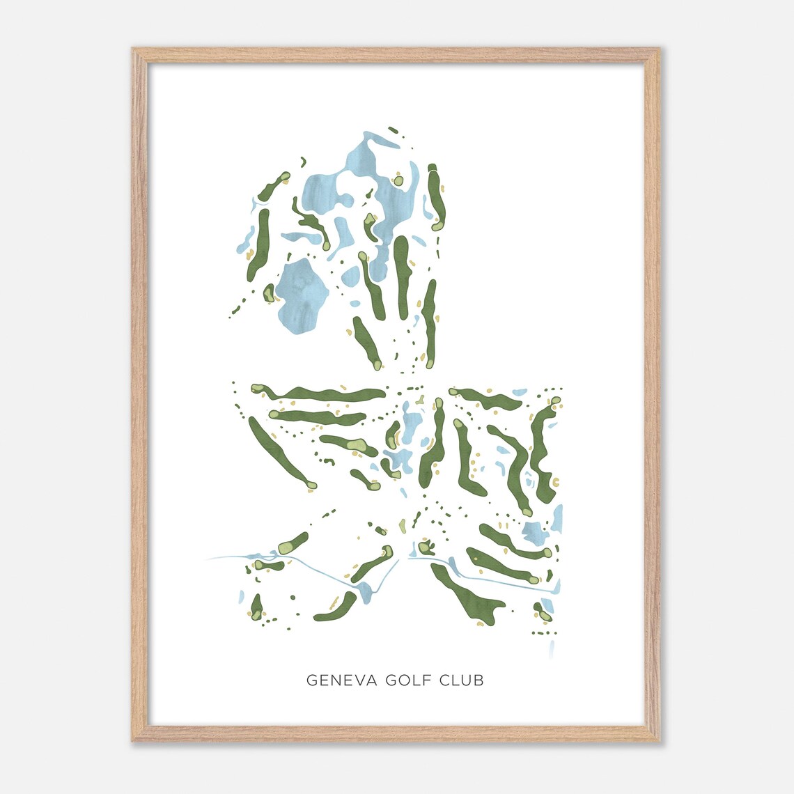 Geneva Golf Club Alexandria Minnesota Modern Watercolor Map Poster - Image 2