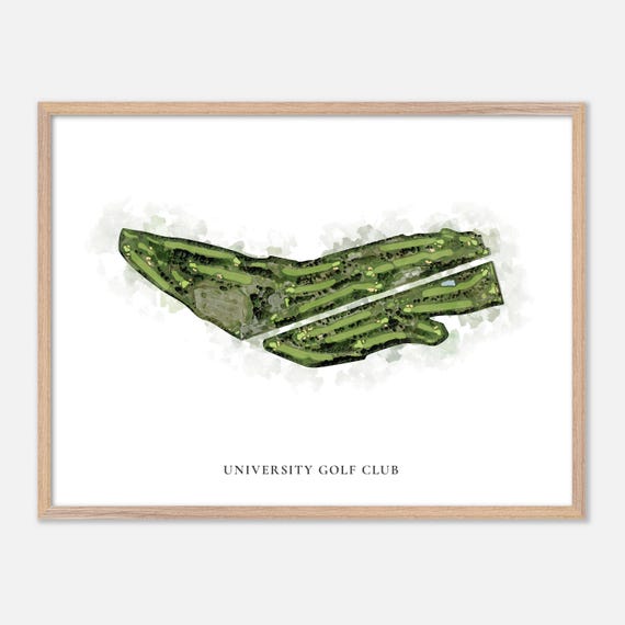 University Golf Club In Canada Classic Watercolor Map Golfer Gift Golf Wall Art Golf Poster Print Course Layout