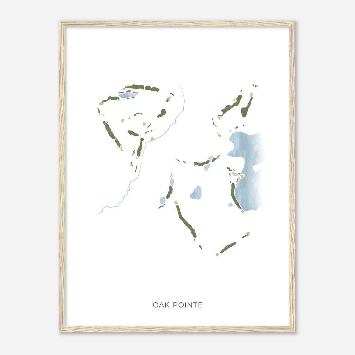 Oak Pointe Golf Course Minimalist Watercolor Map Golfer Gift Poster - Image 2