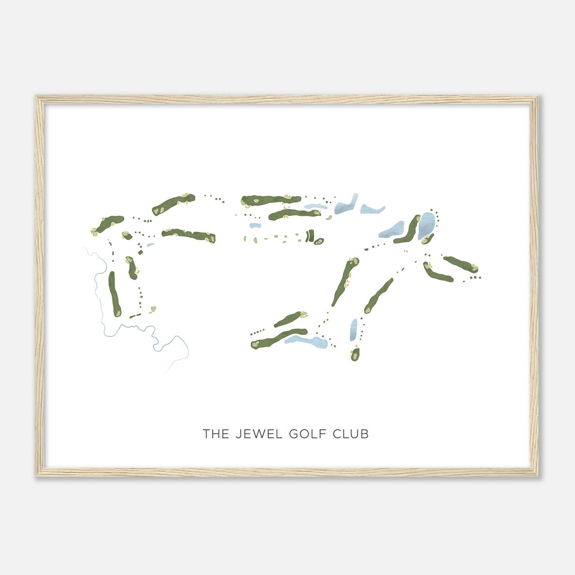 The Jewel Golf Club Modern Minimalist Golf Course Map Poster - Image 2
