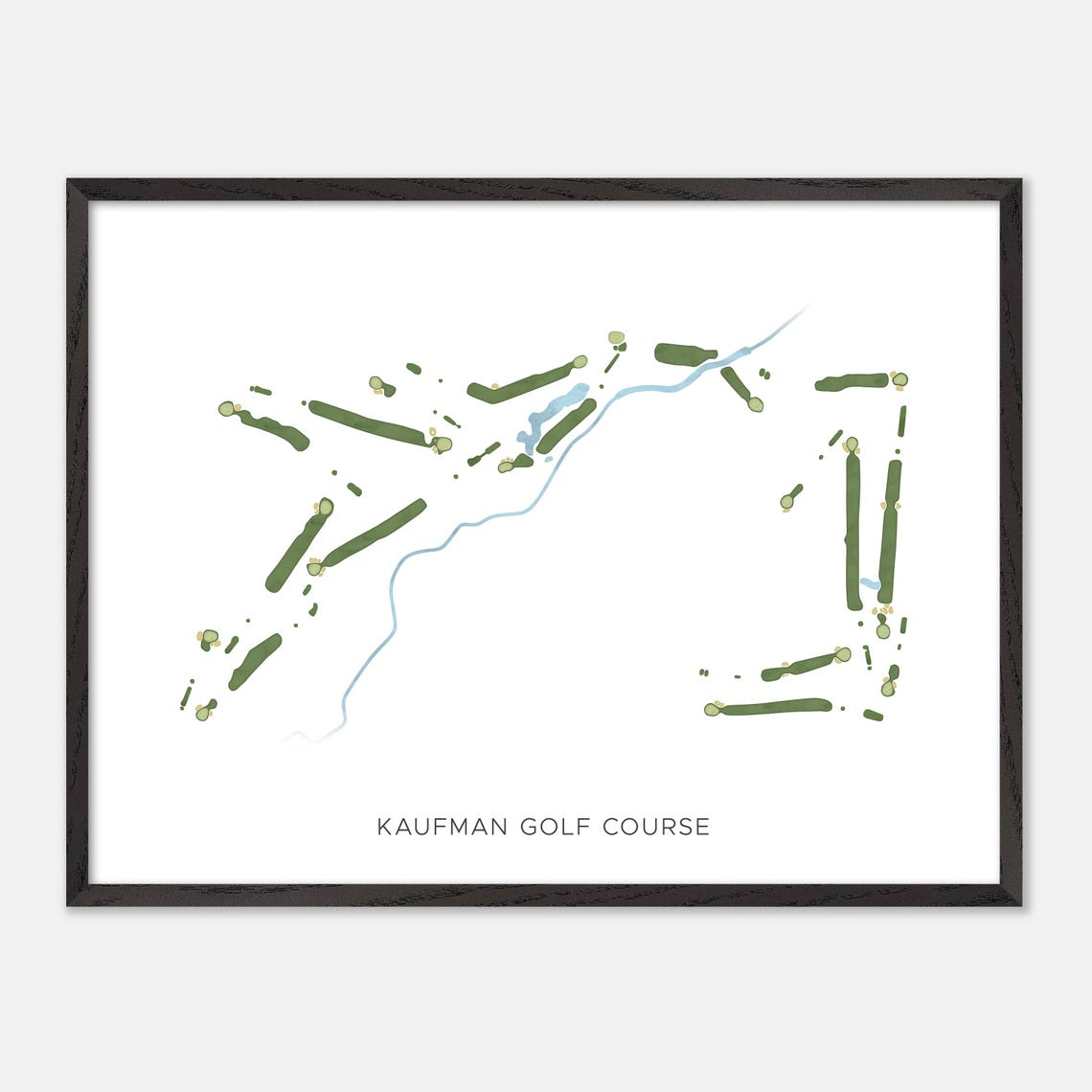 Kaufman Golf Course Minimalist Watercolor Creekside Map Poster - Image 5