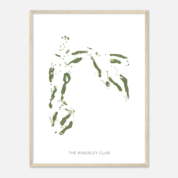 The Kingsley Club Michigan Modern Watercolor Map Golfer Gift Golf Wall Art Golf Poster Print Course Layout