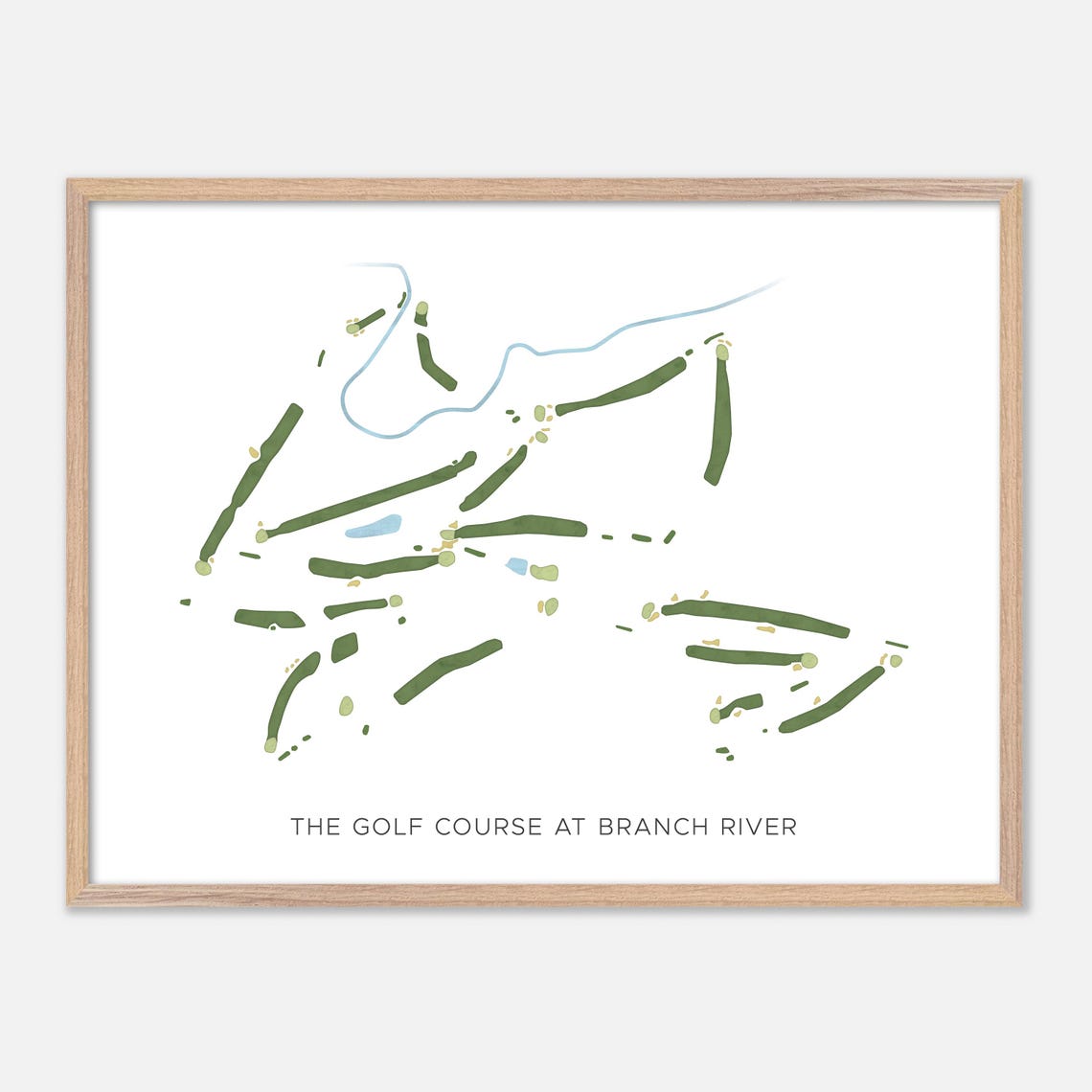 The Golf Course At Branch River In Cato Wisconsin Modern Watercolor Map Golfer Gift Golf Wall Art Golf Poster Print