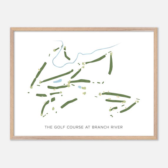 The Golf Course At Branch River In Cato Wisconsin Modern Watercolor Map Golfer Gift Golf Wall Art Golf Poster Print