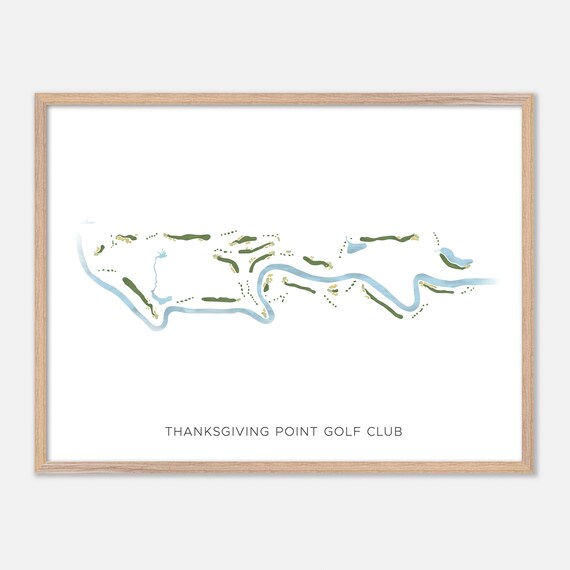 Thanksgiving Point Golf Club Modern Watercolor Course Map Poster