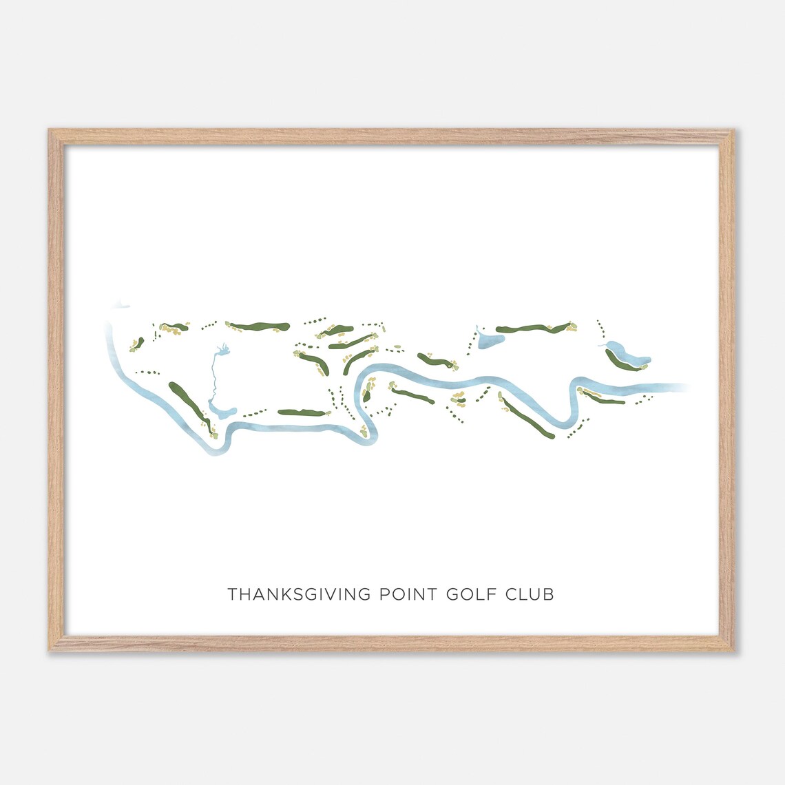 Thanksgiving Point Golf Club Modern Watercolor Course Map Poster