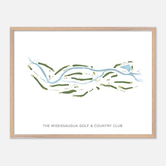The Mississaugua Golf Country Club In Mississauga Canada Modern Watercolor Map Golfer Gift Golf Wall Art Golf Poster Print