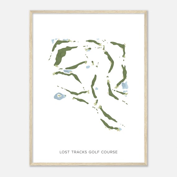 Lost Tracks Golf Course Oregon Modern Watercolor Map Golfer Gift Golf Wall Art Golf Poster Print Course Layout