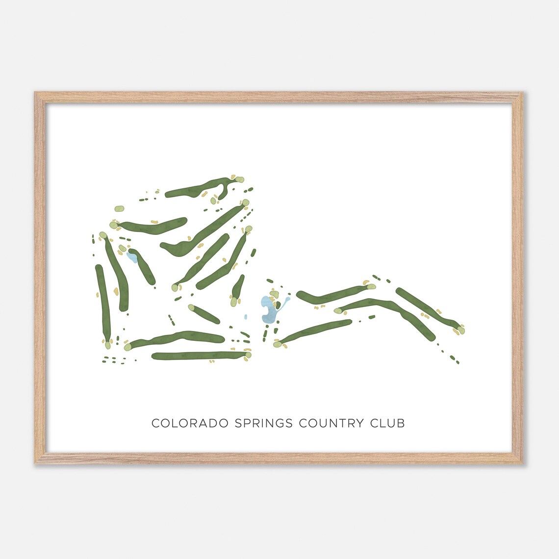 Colorado Springs Country Club Golf Course Watercolor Map Art Poster Gift