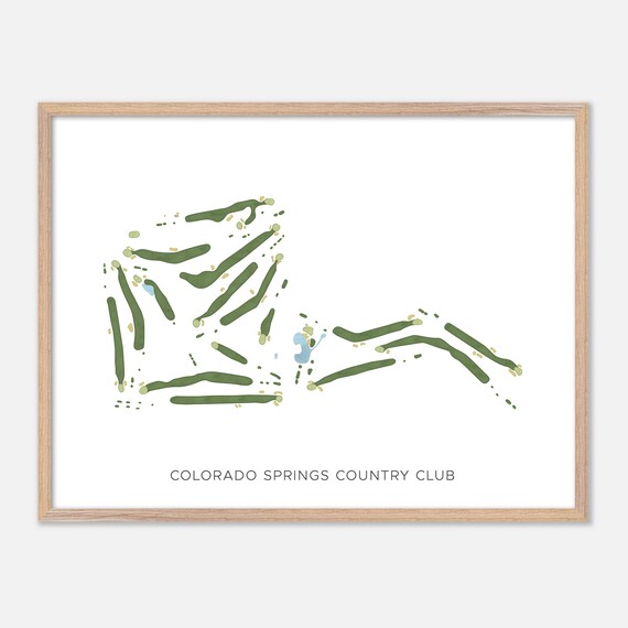 Colorado Springs Country Club Golf Course Watercolor Map Art Poster Gift