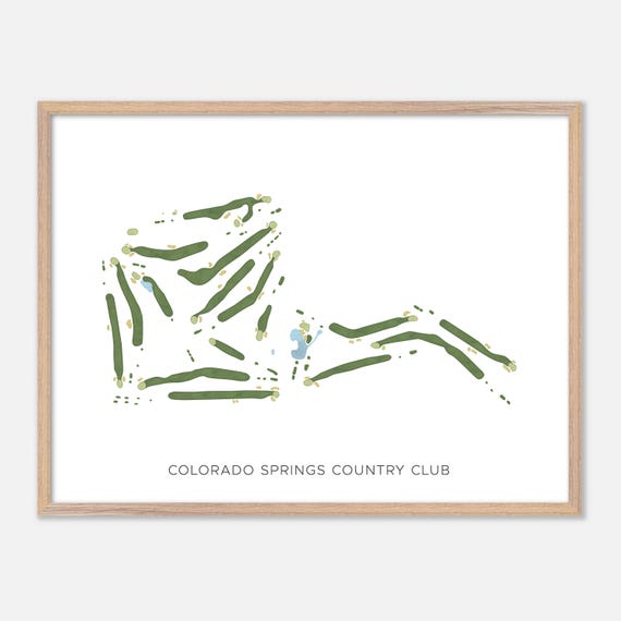 Colorado Springs Country Club In Colorado Springs Colorado Modern Watercolor Map Golfer Gift Golf Wall Art Golf Poster Print