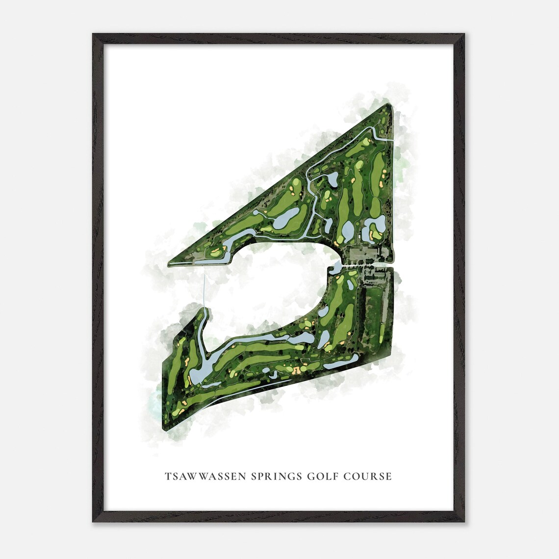 Tsawwassen Springs Golf Course Canada Classic Watercolor Course Map Poster - Image 2