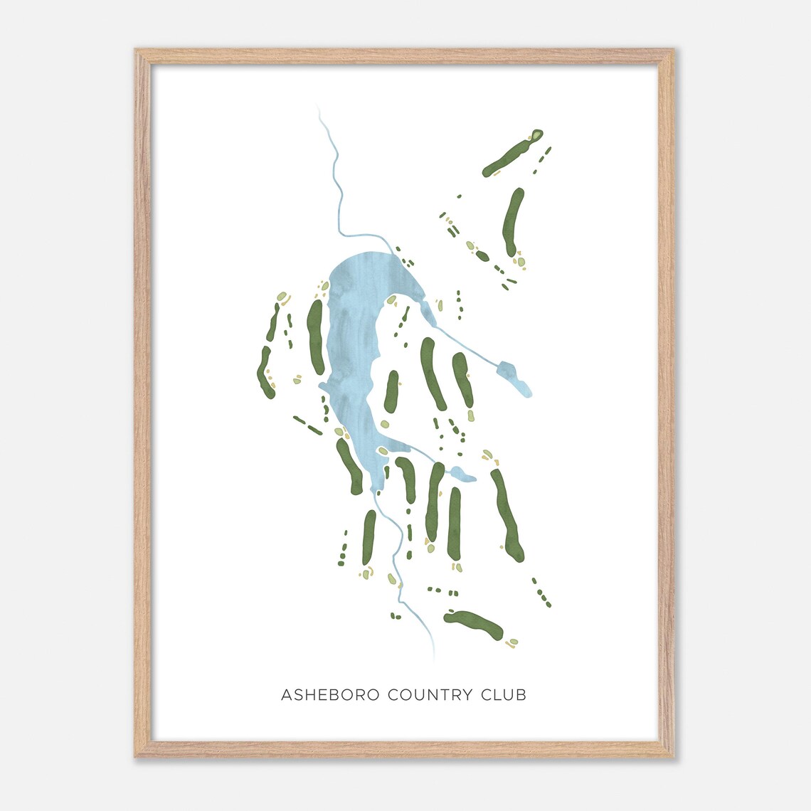 Asheboro Country Club Golf Course Watercolor Layout Map Art Poster Gift - Image 6