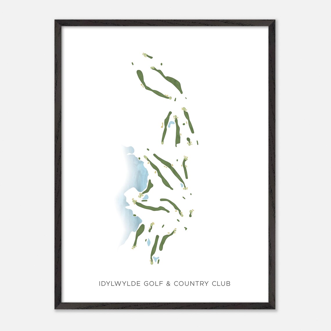 Idylwylde Golf and Country Club Modern Watercolor Course Map Poster - Image 2