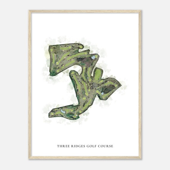 Three Ridges Golf Course Tennessee Classic Watercolor Map Golf Poster