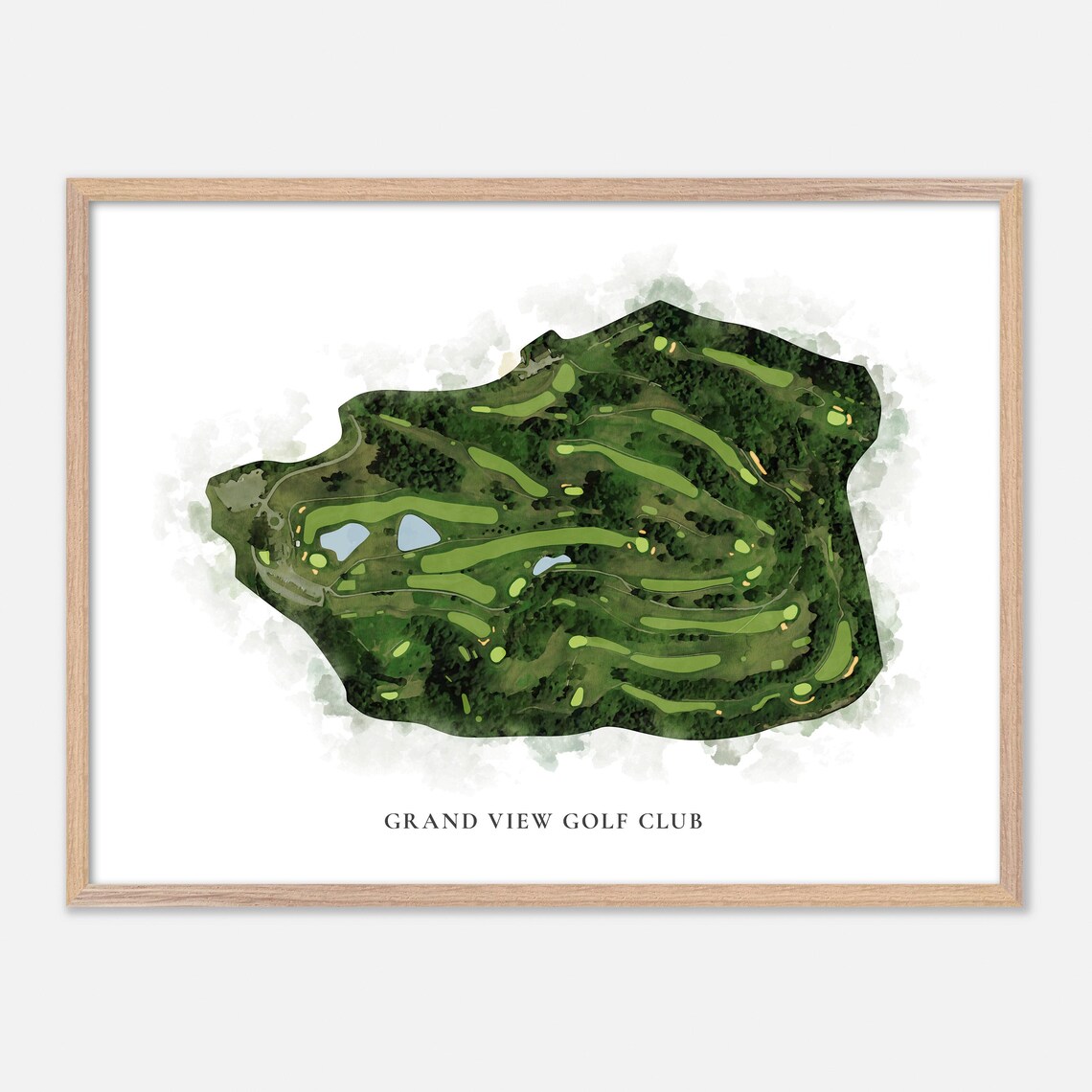 Grand View Golf Club North Braddock Pennsylvania Classic Watercolor Golf Map Poster