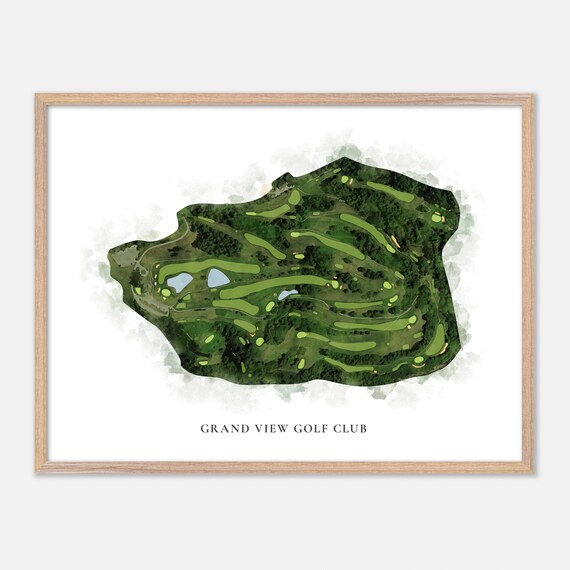 Grand View Golf Club North Braddock Pennsylvania Classic Watercolor Golf Map Poster