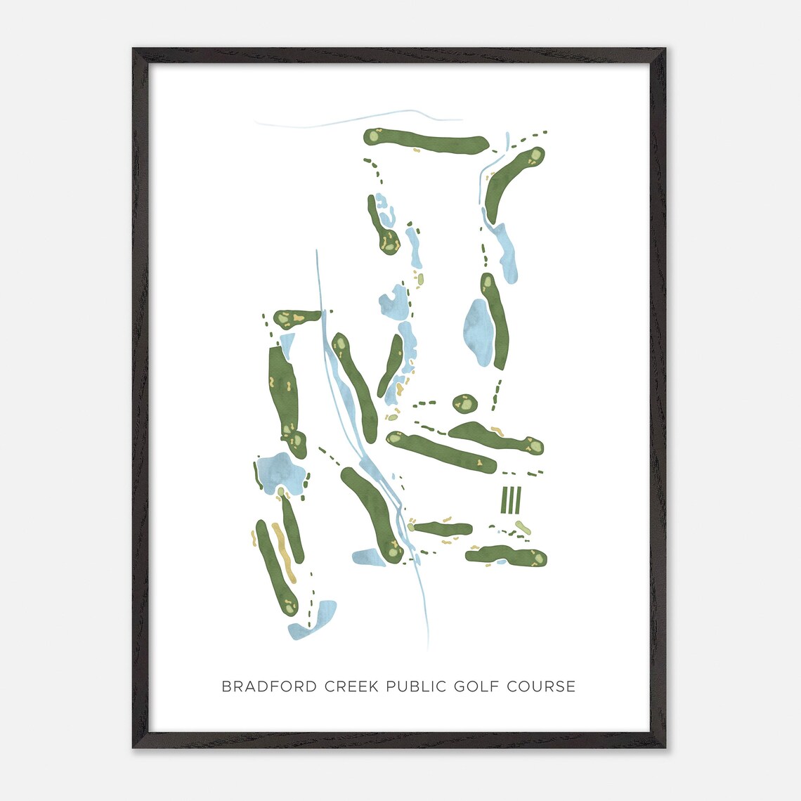Bradford Creek Public Golf Course Watercolor Layout Map Art Poster Gift - Image 3