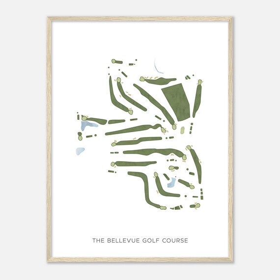 The Bellevue Golf Course Washington Modern Watercolor Map Golfer Gift Golf Wall Art Golf Poster Print Course Layout