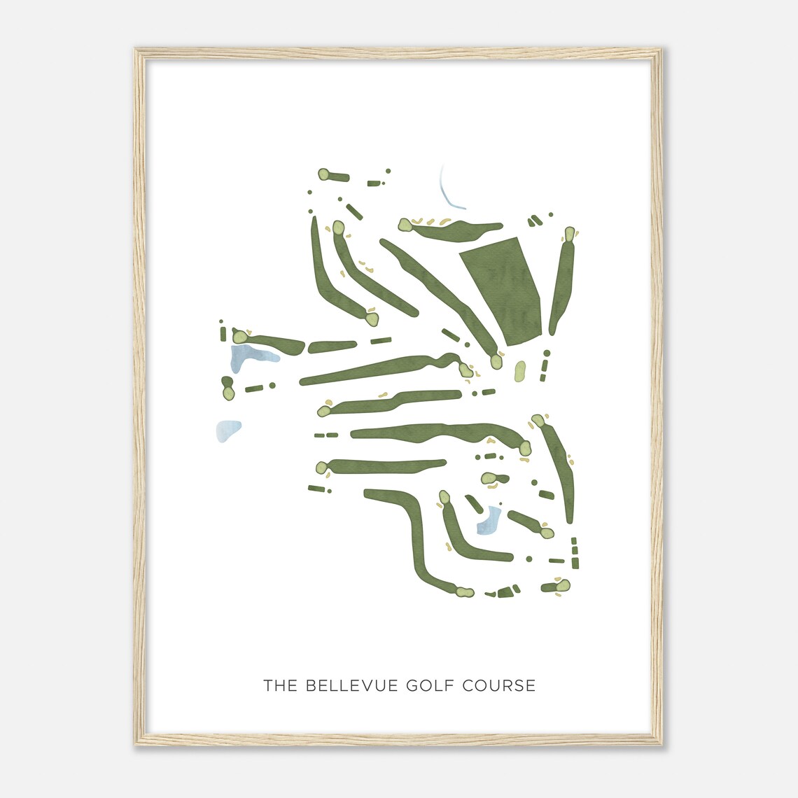 The Bellevue Golf Course Washington Modern Watercolor Map Golfer Gift Golf Wall Art Golf Poster Print Course Layout