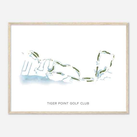 Tiger Point Golf Club Florida Modern Watercolor Map Golfer Gift Golf Wall Art Golf Poster Print Course Layout