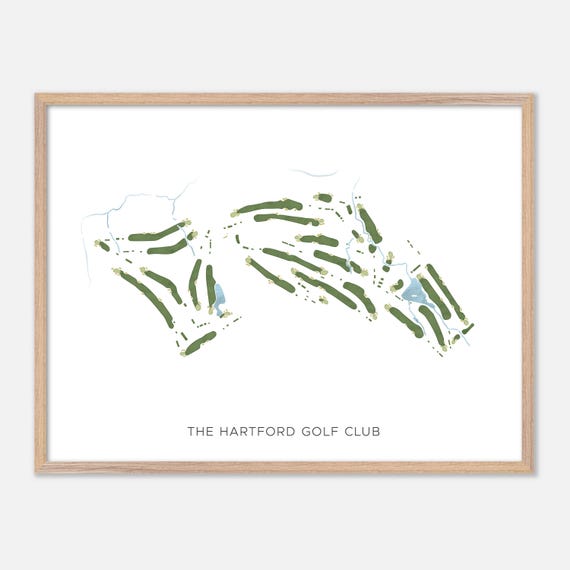 The Hartford Golf Club In West Hartford Connecticut Modern Watercolor Map Golfer Gift Golf Wall Art Golf Poster Print Course Layout