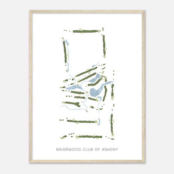 Briarwood Club Of Ankeny Iowa Modern Watercolor Map Golfer Gift Golf Wall Art Golf Poster Print Course Layout