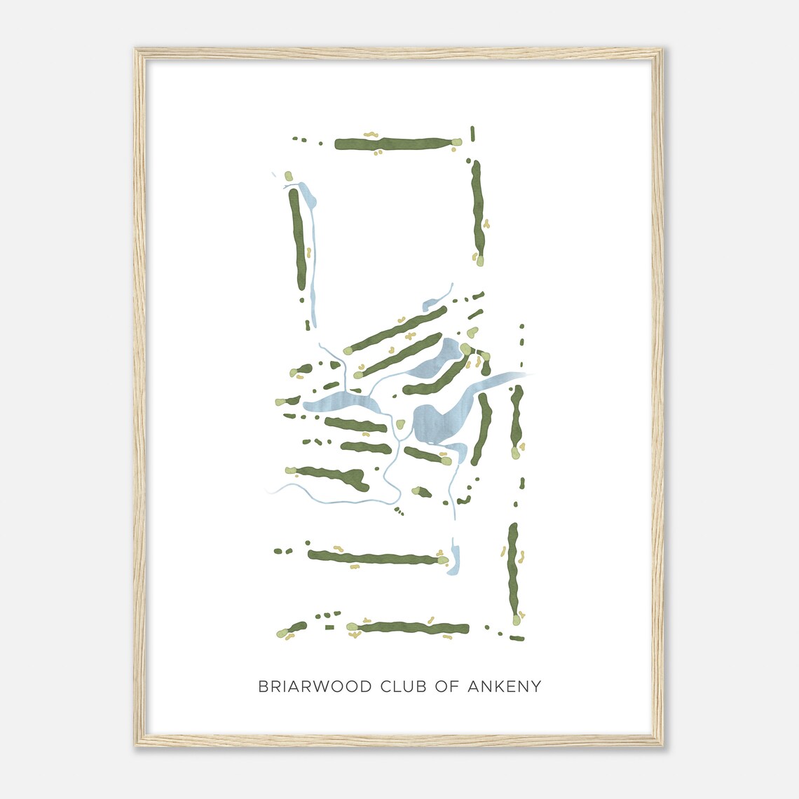 Briarwood Club of Ankeny Iowa Modern Minimalist Course Map Poster