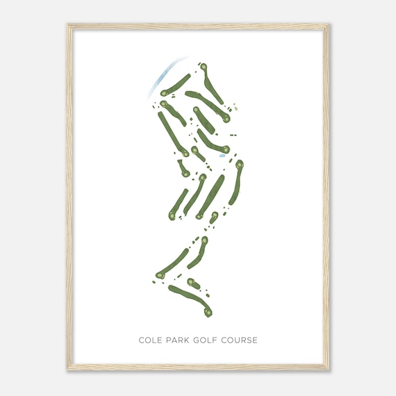Cole Park Golf Course Tennessee Modern Watercolor Map Poster