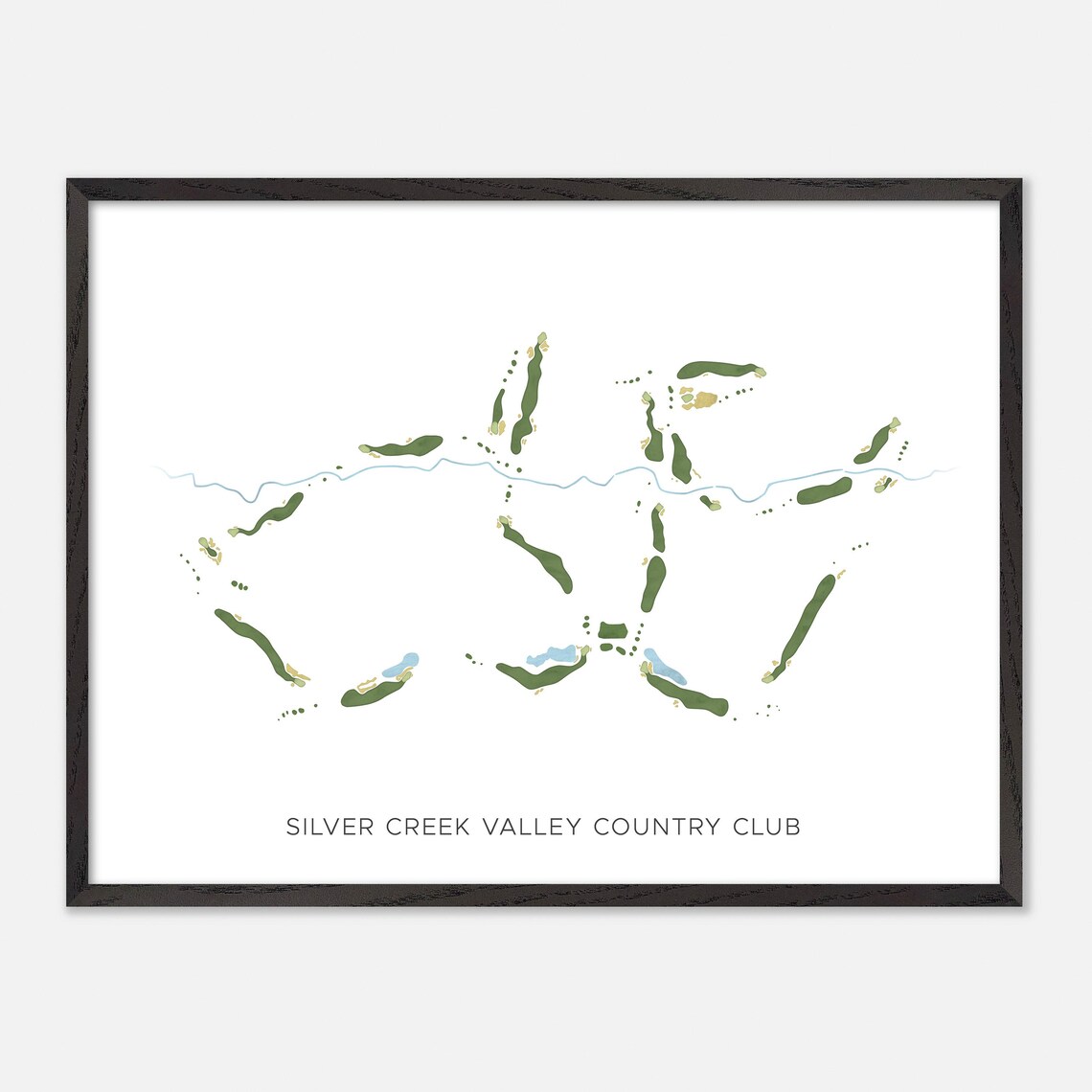 Silver Creek Valley Country Club Golf Course Map Minimalist Poster - Image 5