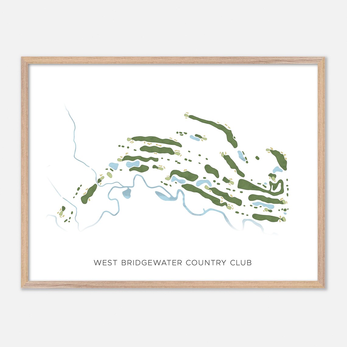 West Bridgewater Country Club Golf Course Minimalist Map Poster
