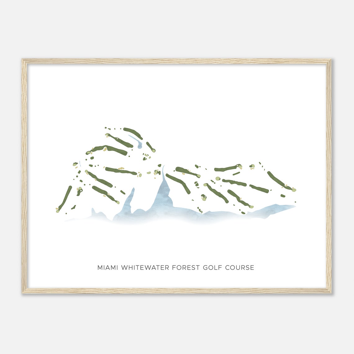 Miami Whitewater Forest Golf Course Ohio Modern Watercolor Map Golfer Gift Golf Wall Art Golf Poster Print Course Layout - Image 2