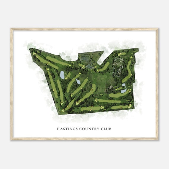 Hastings Country Club Minnesota Classic Watercolor Map Golfer Gift Golf Wall Art Golf Poster Print Course Layout