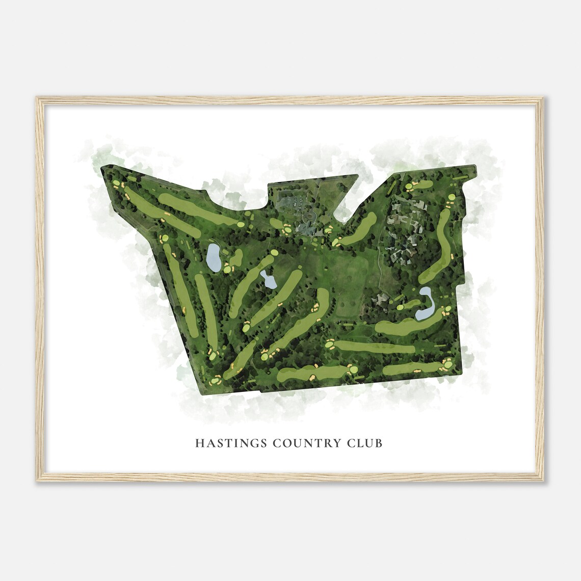 Hastings Country Club Minnesota Classic Watercolor Map Poster