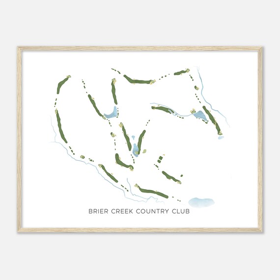 Brier Creek Country Club North Carolina Modern Watercolor Map Poster