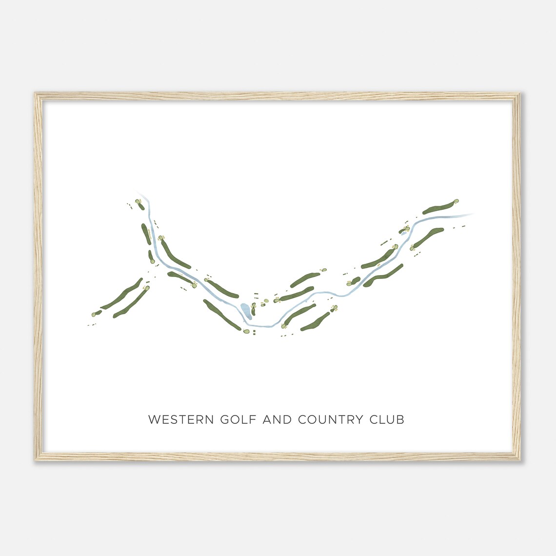 Western Golf and Country Club Poster Minimalist Map Golf Gift - Image 2