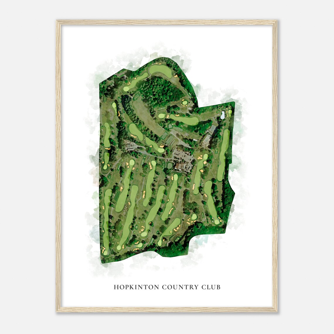 Hopkinton Country Club Classic Aerial Watercolor Golf Poster - Image 2