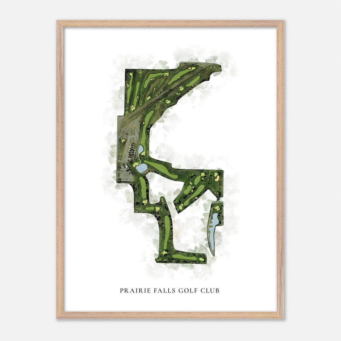 Prairie Falls Golf Club Idaho Classic Watercolor Course Map Poster - Image 6