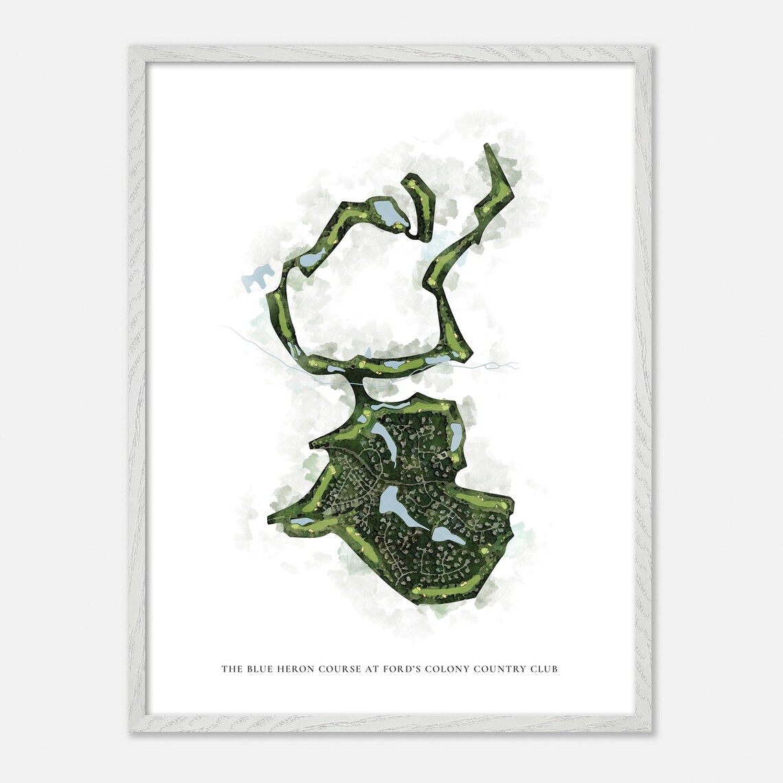 The Blue Heron Course Fords Colony Country Club Williamsburg Map Poster - Image 2