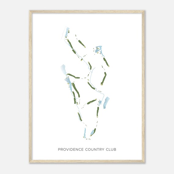 Providence Country Club Beautiful Minimalist Fairway Line Map Art Poster