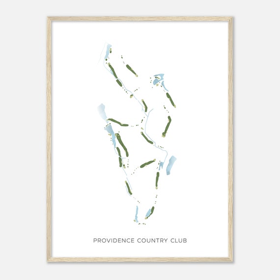 Providence Country Club North Carolina Modern Watercolor Map Golfer Gift Golf Wall Art Golf Poster Print Course Layout