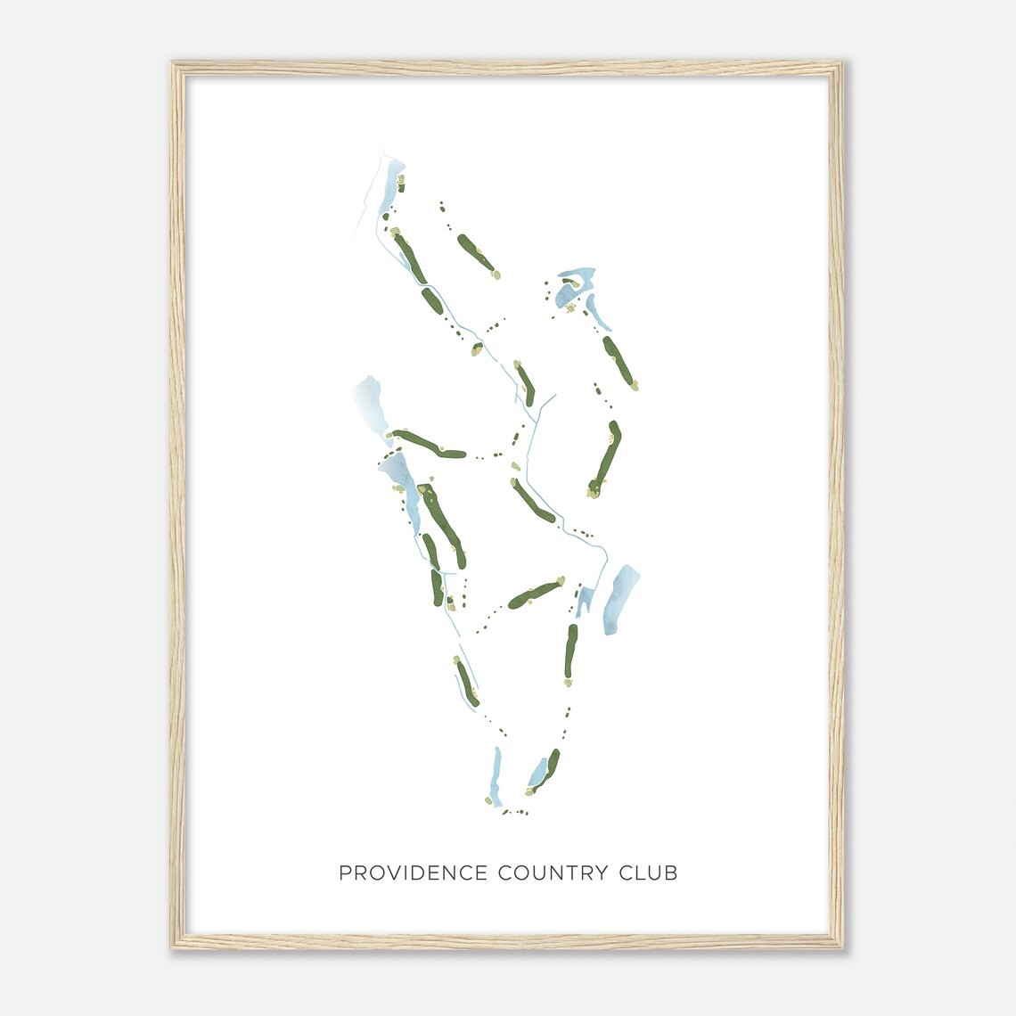 Providence Country Club Beautiful Minimalist Fairway Line Map Art Poster