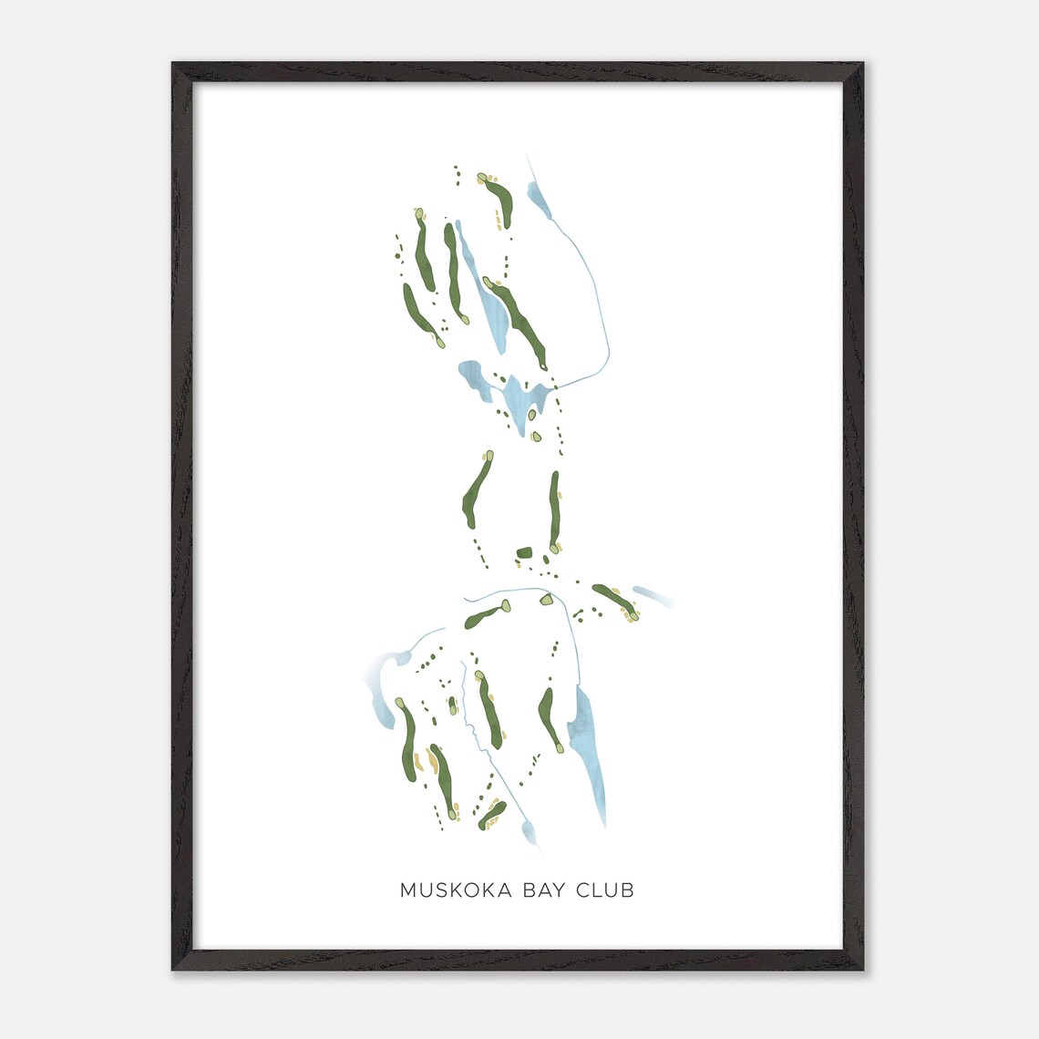 Muskoka Bay Club Modern Minimalist Watercolor Golf Map Poster - Image 2