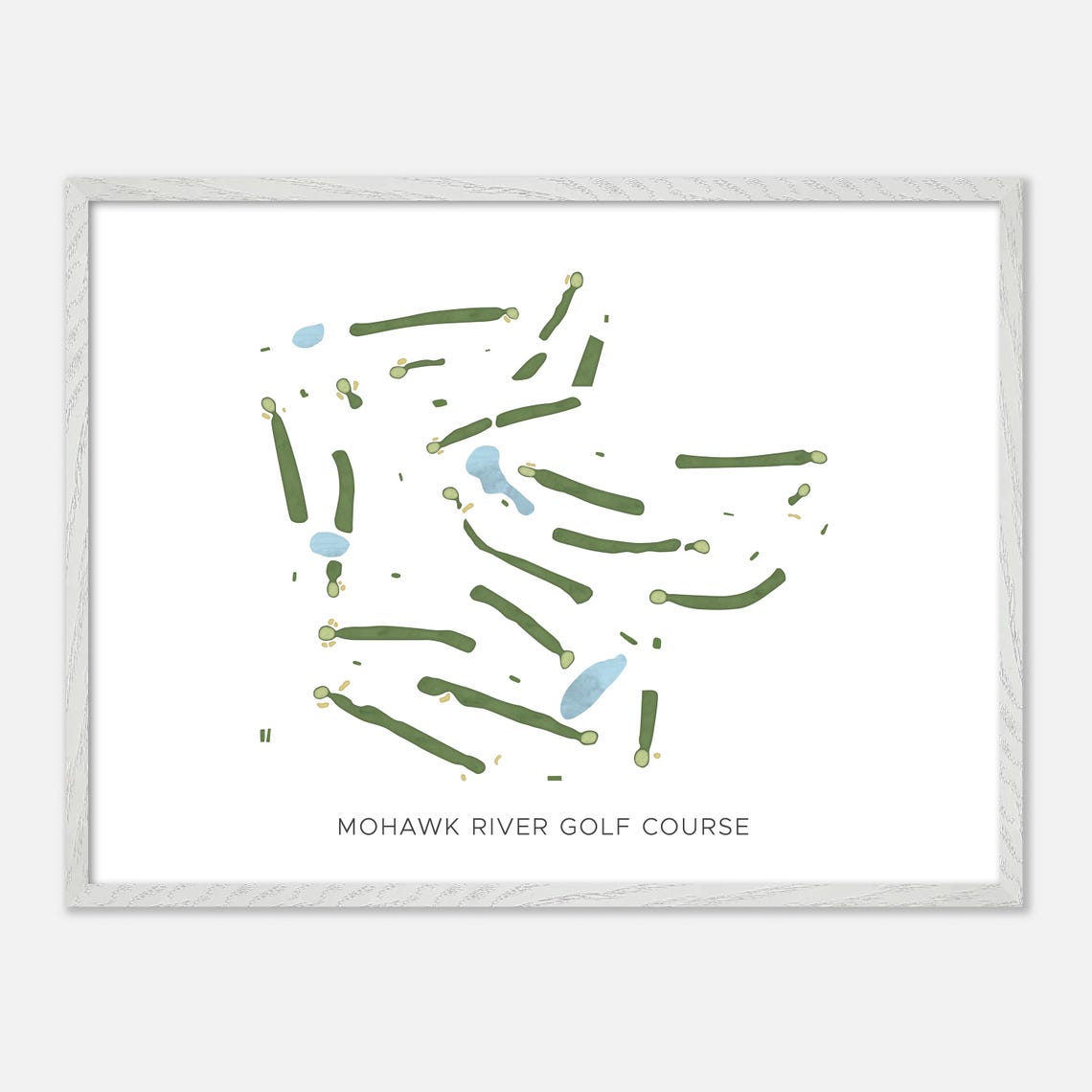 Mohawk River Golf Course Minimalist Watercolor Map Art Poster - Image 4