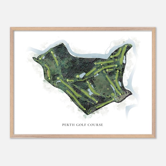 Perth Golf Course Classic Watercolor Course Layout Map Poster