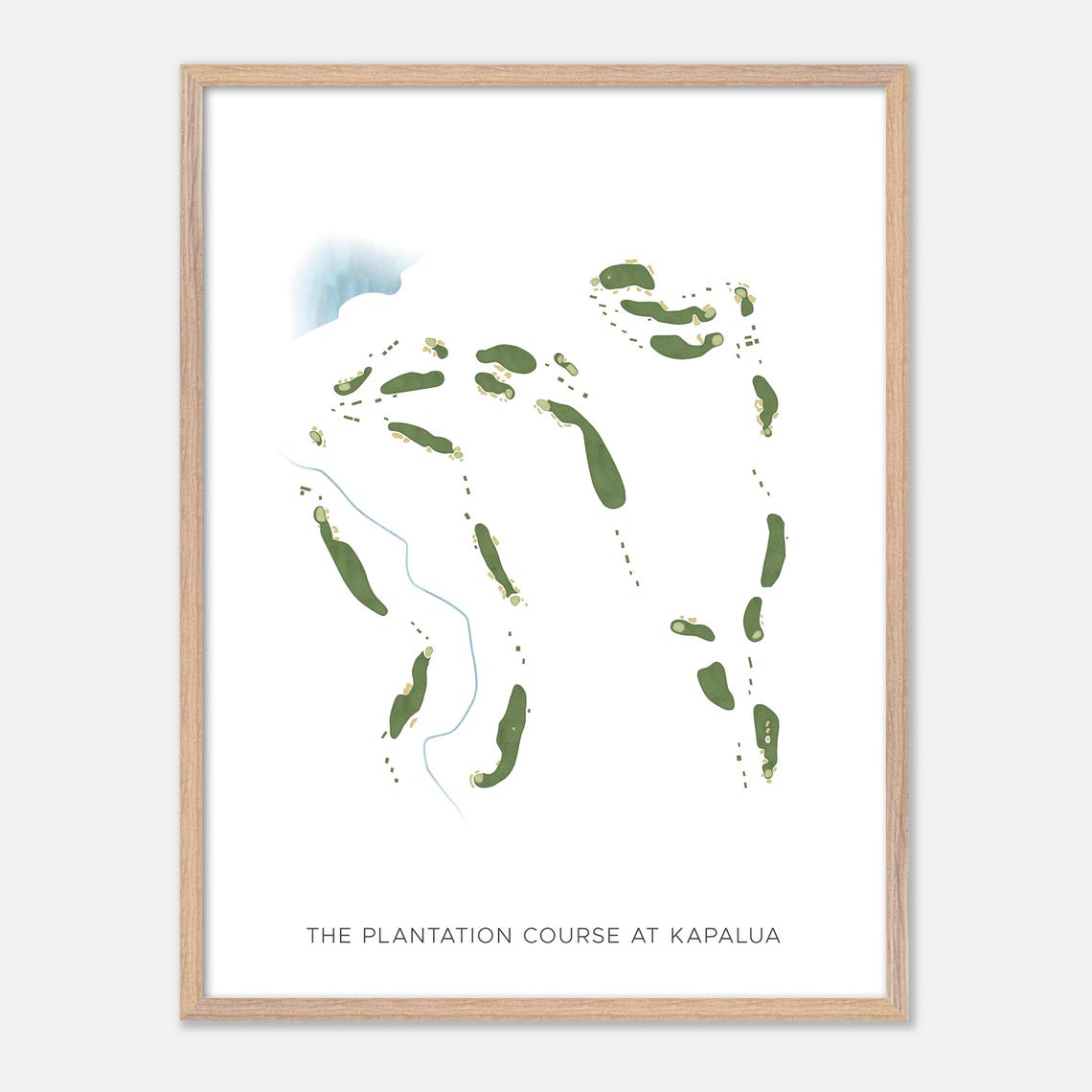 The Plantation Course At Kapalua Modern Watercolor Map Poster - Image 2
